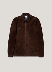 Men's Suede Harrington Jacket in Cocoa