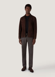 Men's Suede Harrington Jacket in Cocoa