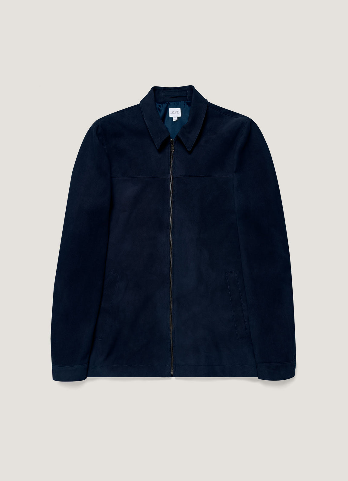 Men's Suede Harrington Jacket in Navy