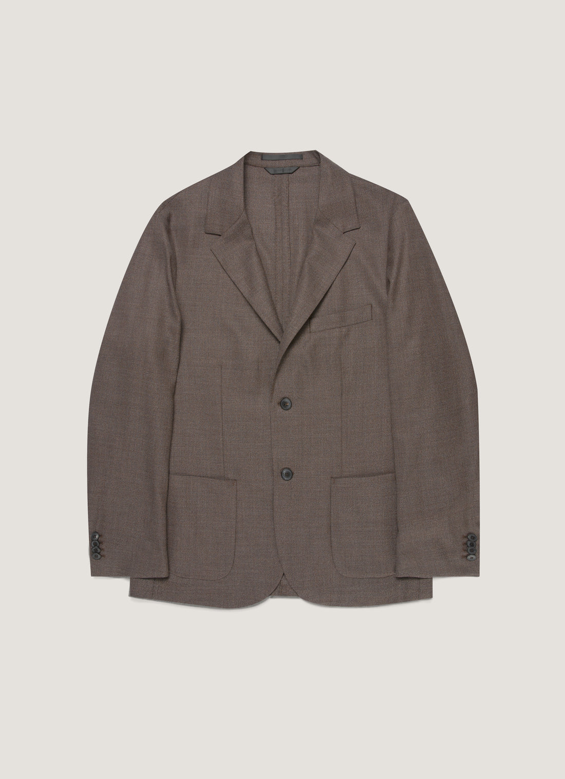 Men's Lightweight Travel Wool Blazer in Light Coffee Melange