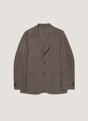 Men's Lightweight Travel Wool Blazer in Light Coffee Melange