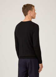 Men's Extra-Fine Merino Crew Neck in Black