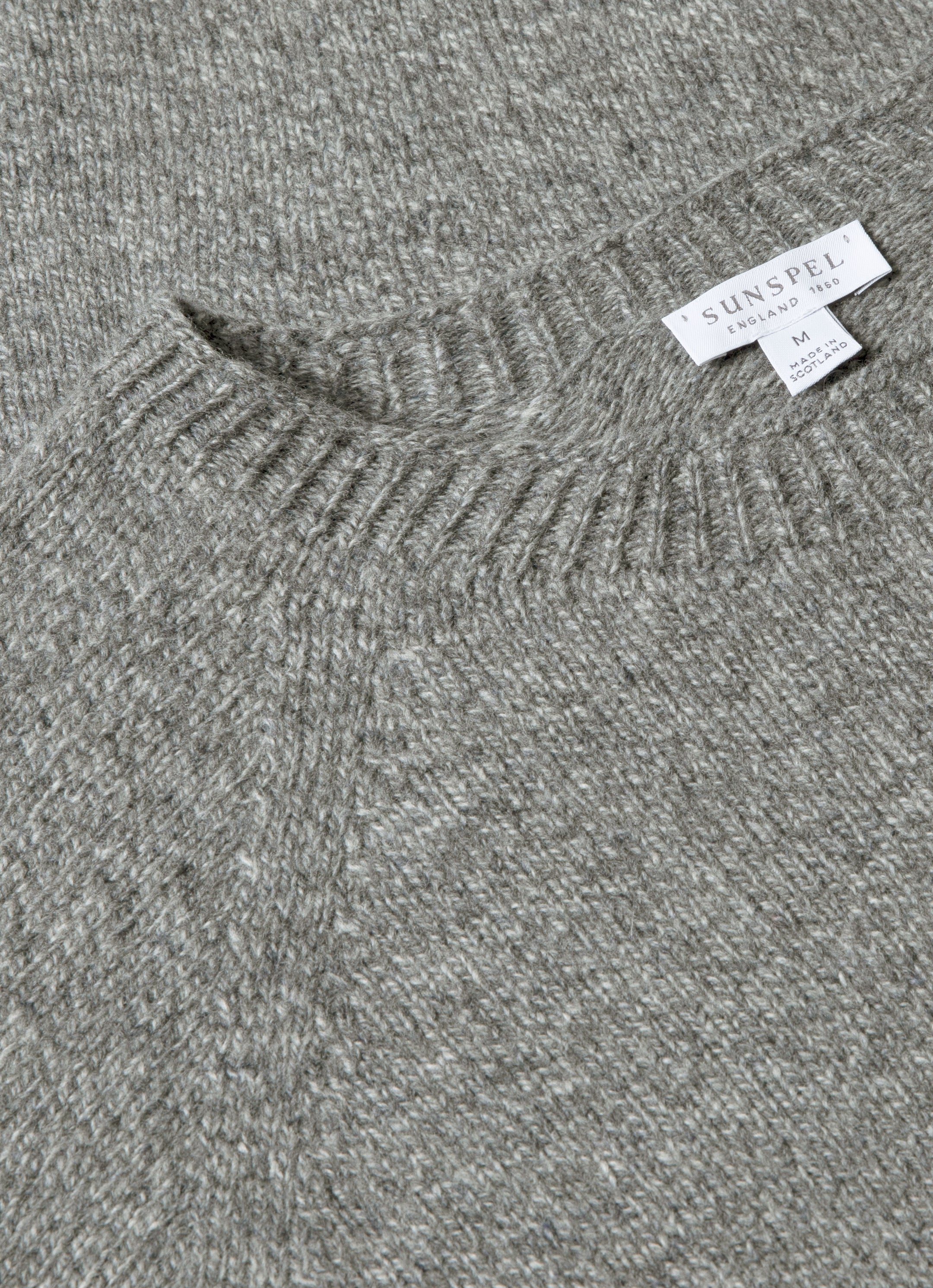 Men's Lambswool Crew Neck Jumper in Mid Grey Melange