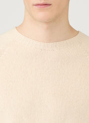 Men's Lambswool Crew Neck Jumper in Ecru