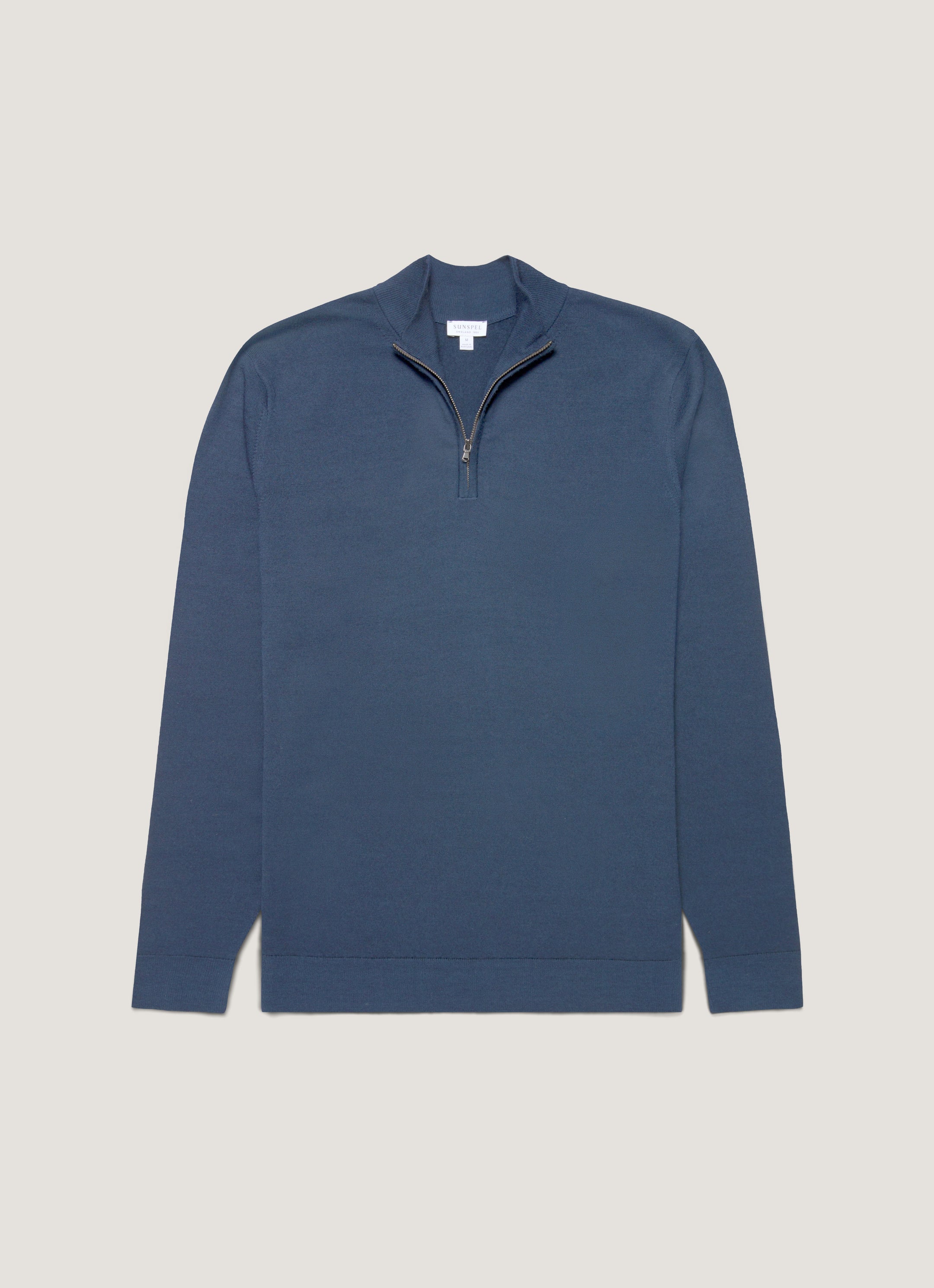 Men's Extra-Fine Merino Zip Neck in Slate Blue