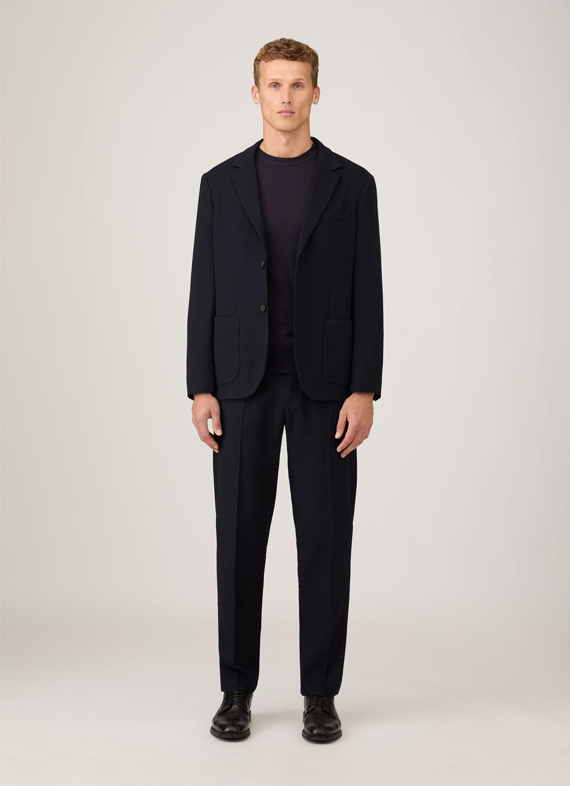 Men's Sea Island Cashmere Crew Neck Jumper in Midnight Navy