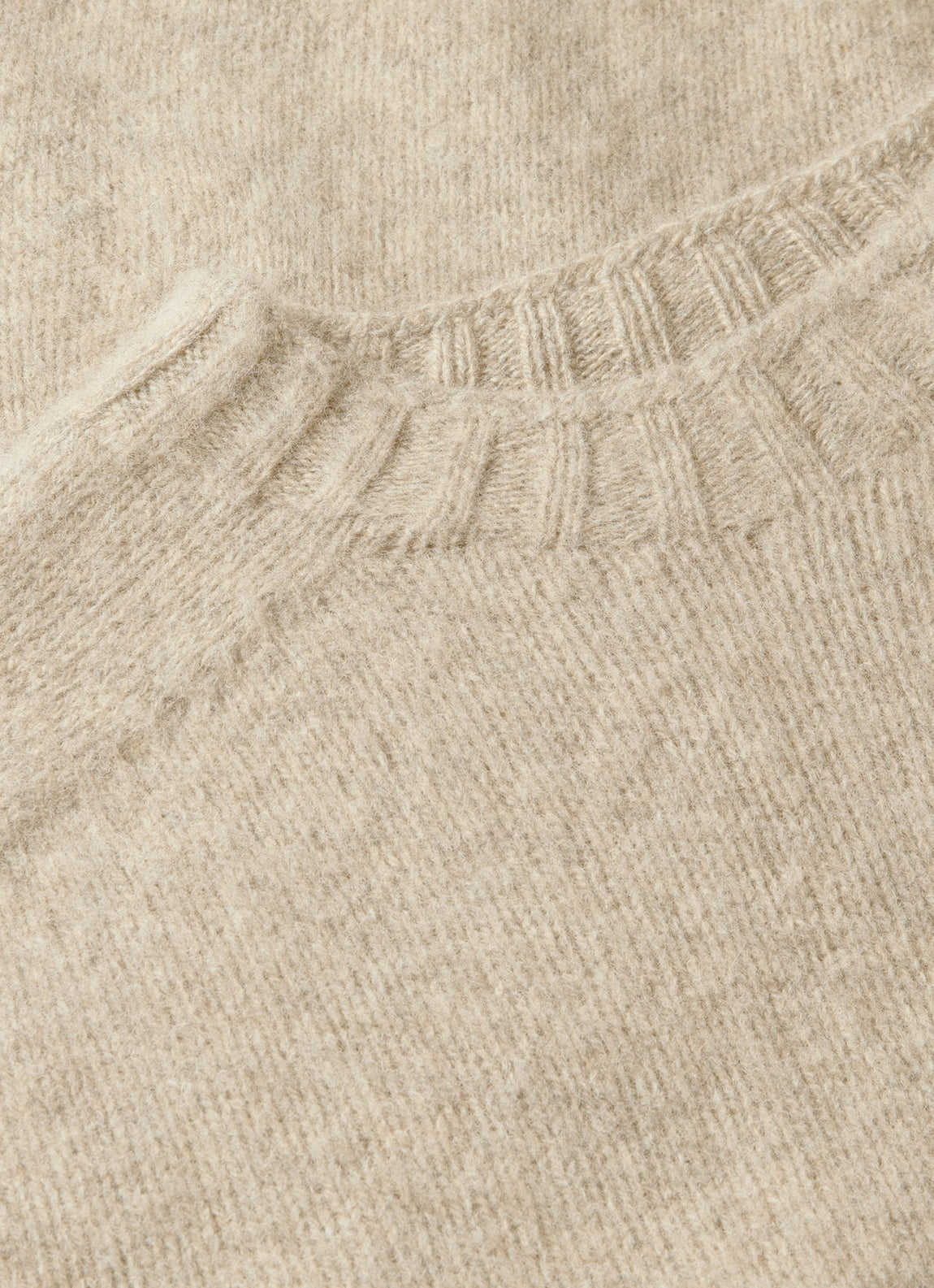 Men's Shetland Crew Neck Jumper in Oatmeal Melange