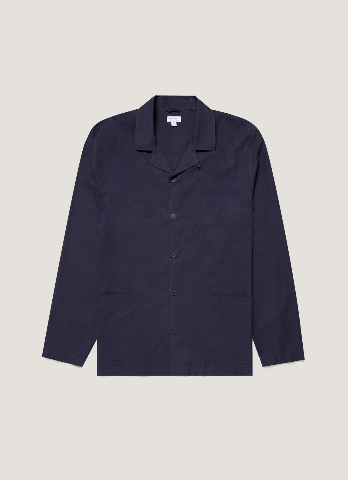 Men's Cotton Flannel Pyjama Shirt in Navy
