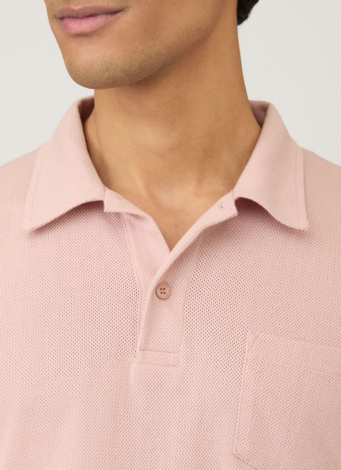 Men's Riviera Polo Shirt in Pale Pink