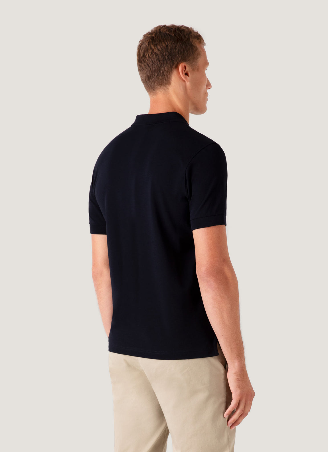 Men's Piqué Polo Shirt in Midnight Navy