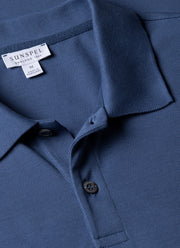 Men's Piqué Polo Shirt in Soft Denim