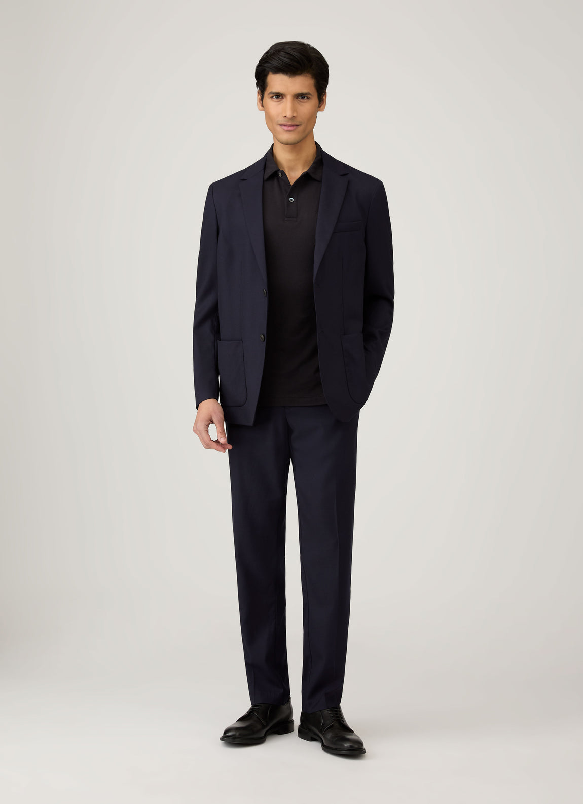 Men's Sea Island Cotton Riviera Polo Shirt in Black