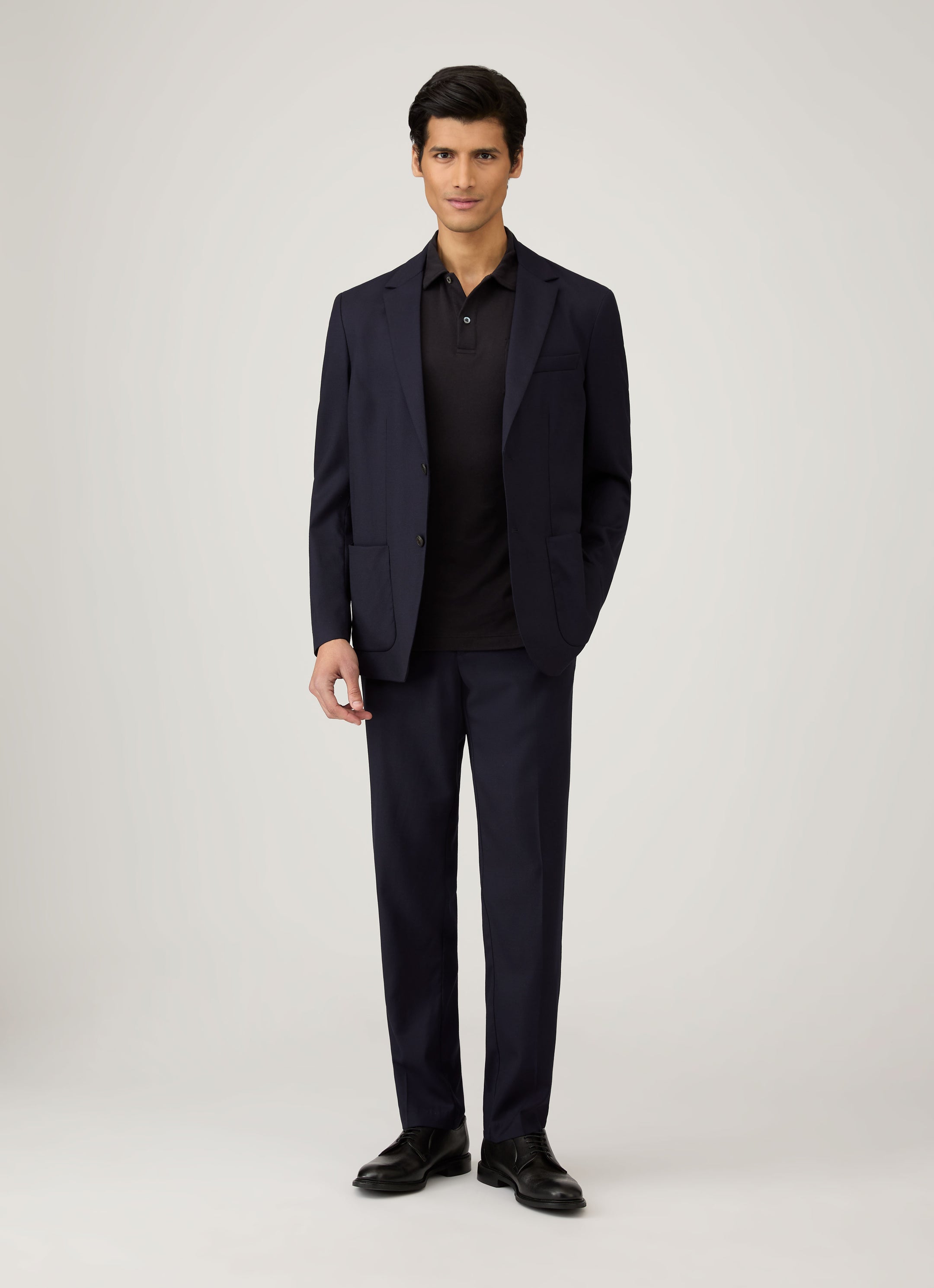 Men's Sea Island Cotton Riviera Polo Shirt in Black