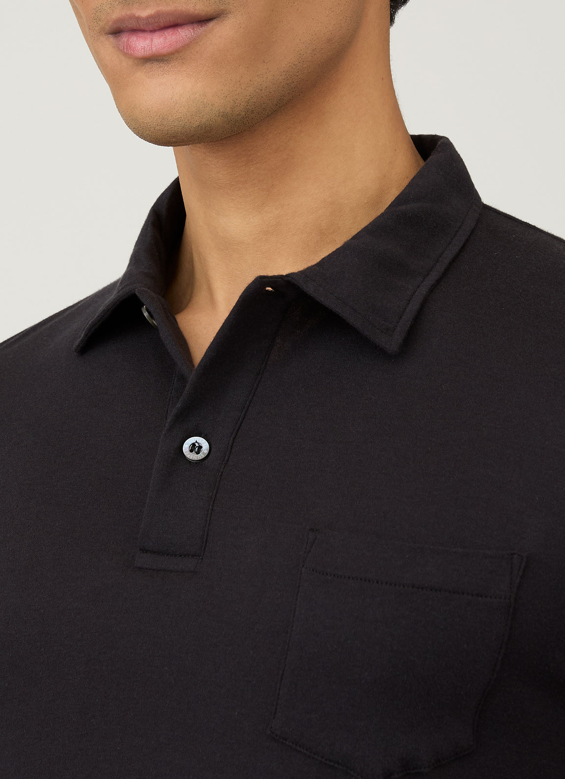 Men's Sea Island Cotton Riviera Polo Shirt in Black
