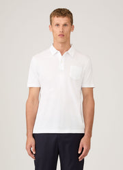 Men's Sea Island Cotton Riviera Polo Shirt in White