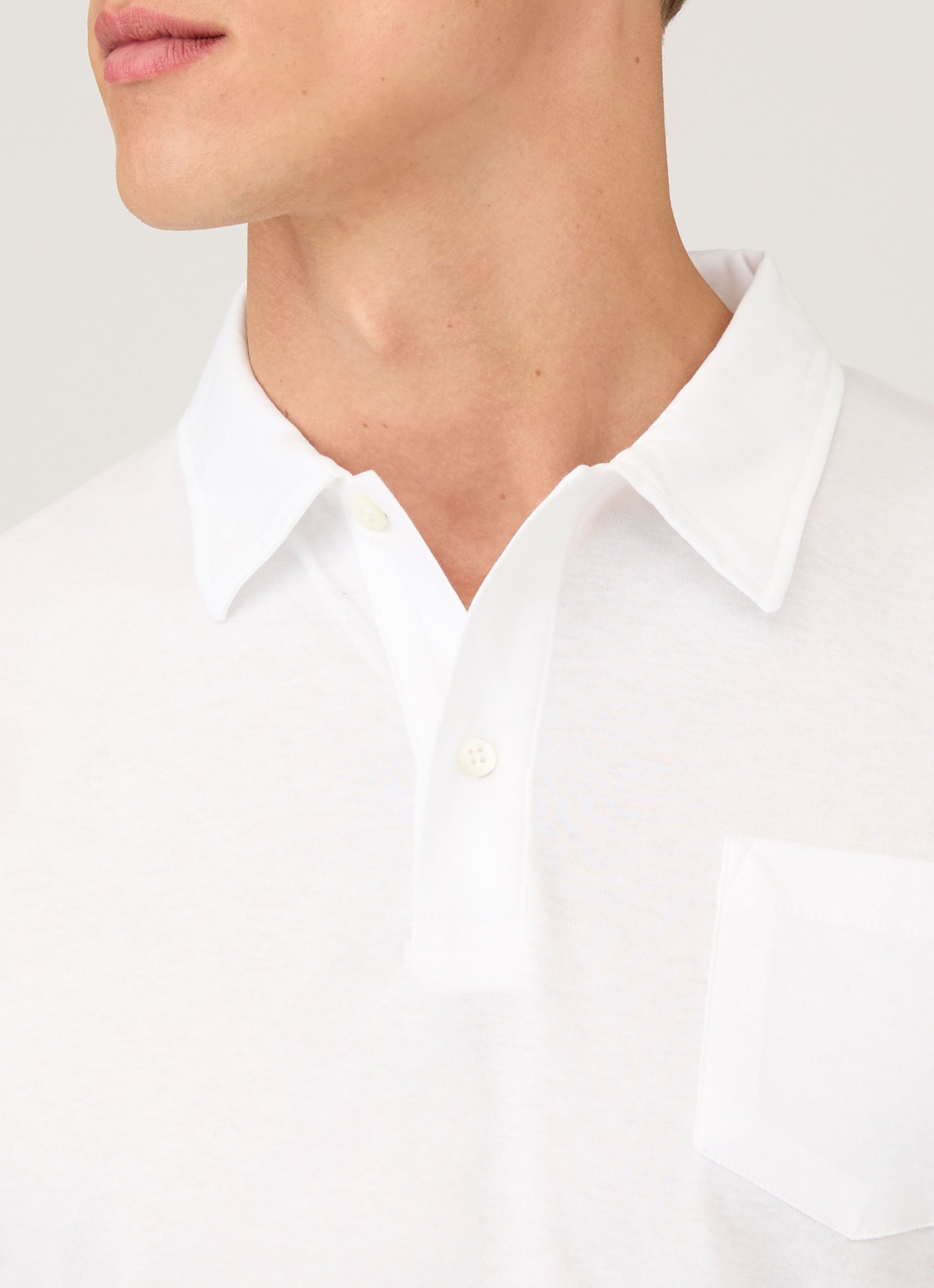 Men's Sea Island Cotton Riviera Polo Shirt in White