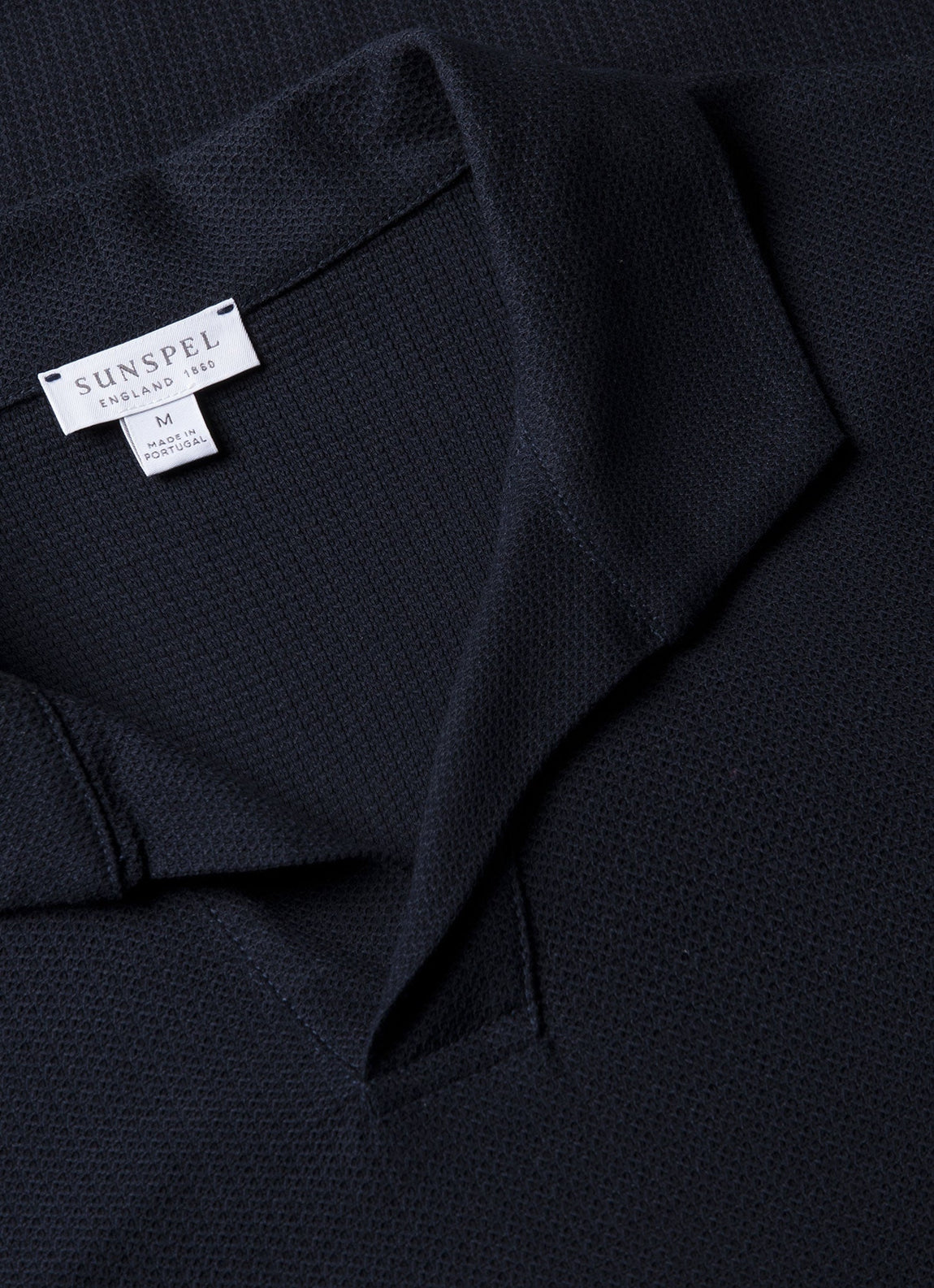 Men's Textured Jersey Polo Shirt in Midnight Navy