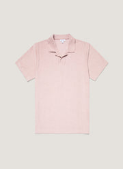 Men's Towelling Polo Shirt in Pale Pink
