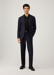 Men's Sea Island Cotton Long Sleeve Polo Shirt in Black