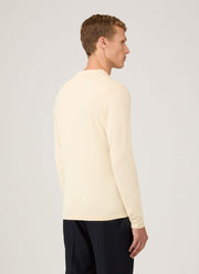 Men's Sea Island Cotton Long Sleeve Polo Shirt in Undyed