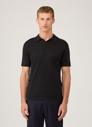 Men's Sea Island Cotton Polo Shirt in Black