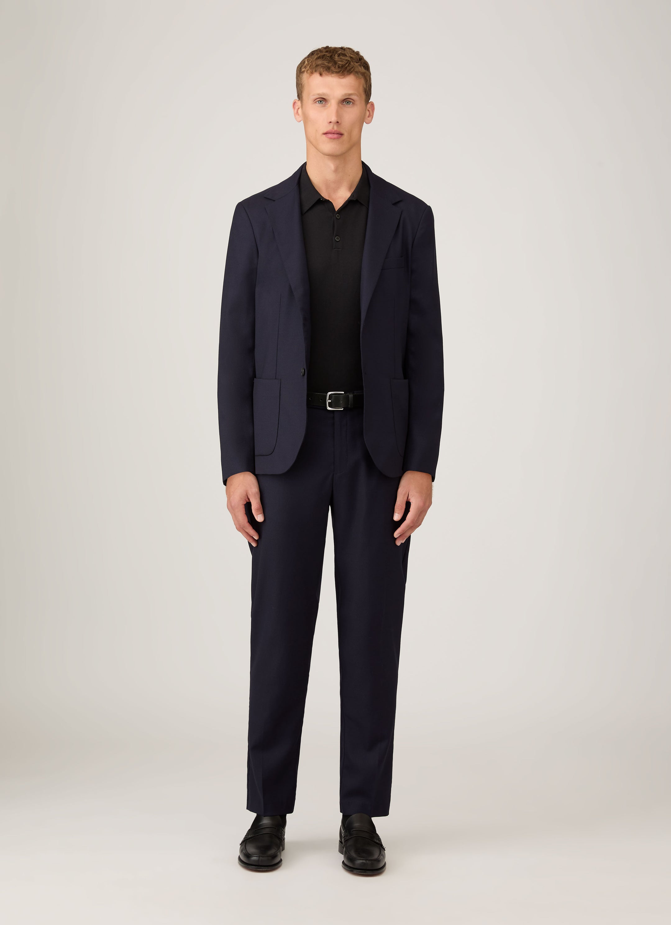 Men's Sea Island Cotton Polo Shirt in Black