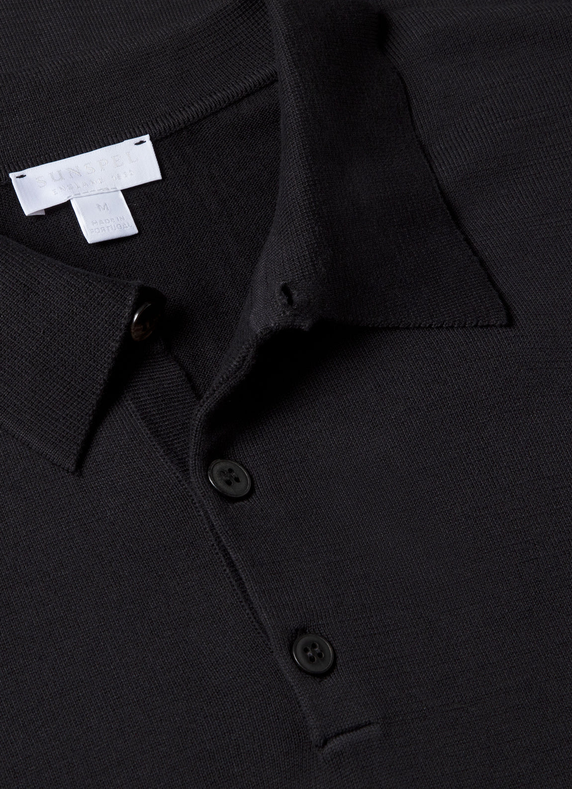 Men's Sea Island Cotton Polo Shirt in Black