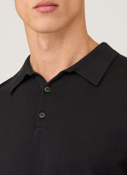 Men's Sea Island Cotton Polo Shirt in Black