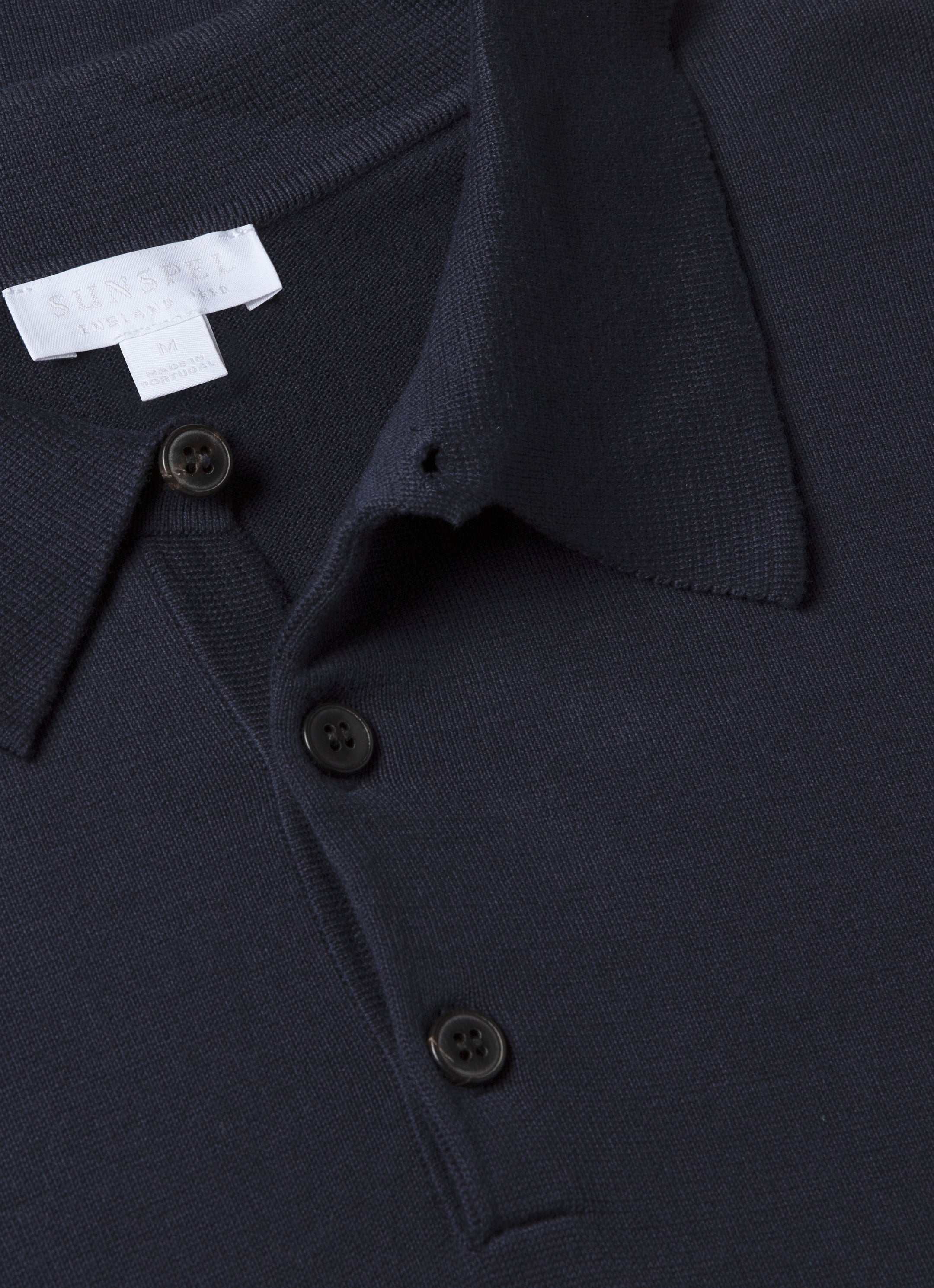 Men's Sea Island Cotton Polo Shirt in Light Navy