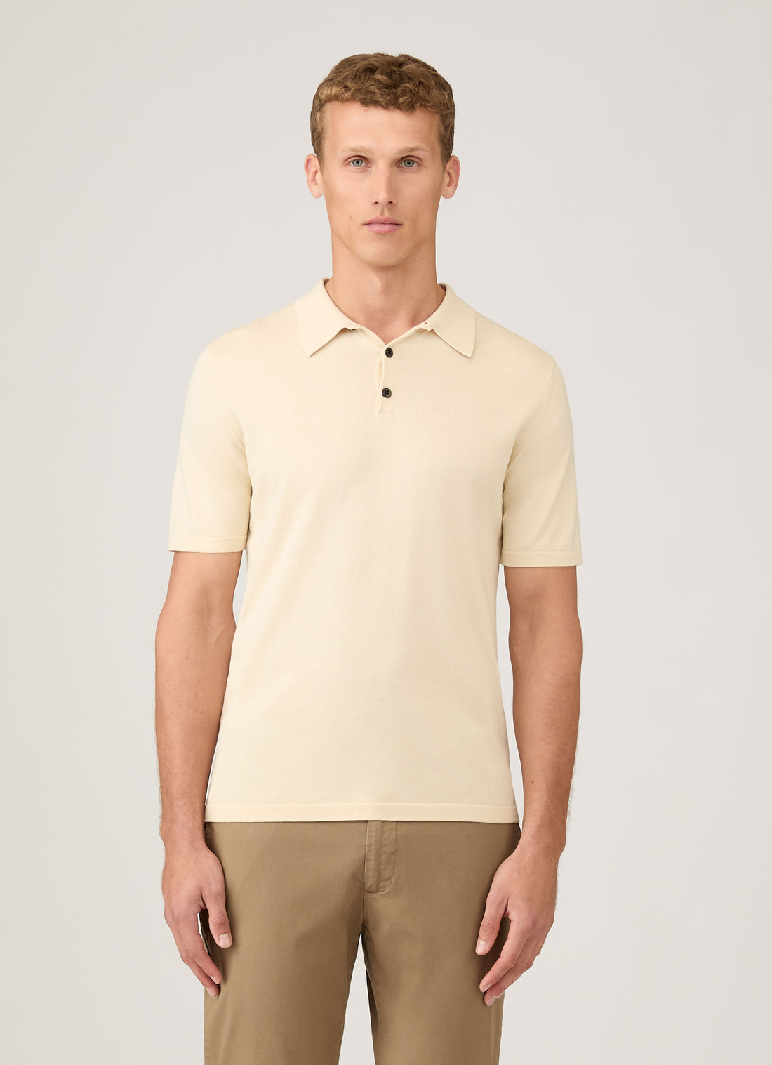 Men's Sea Island Cotton Polo Shirt in Undyed