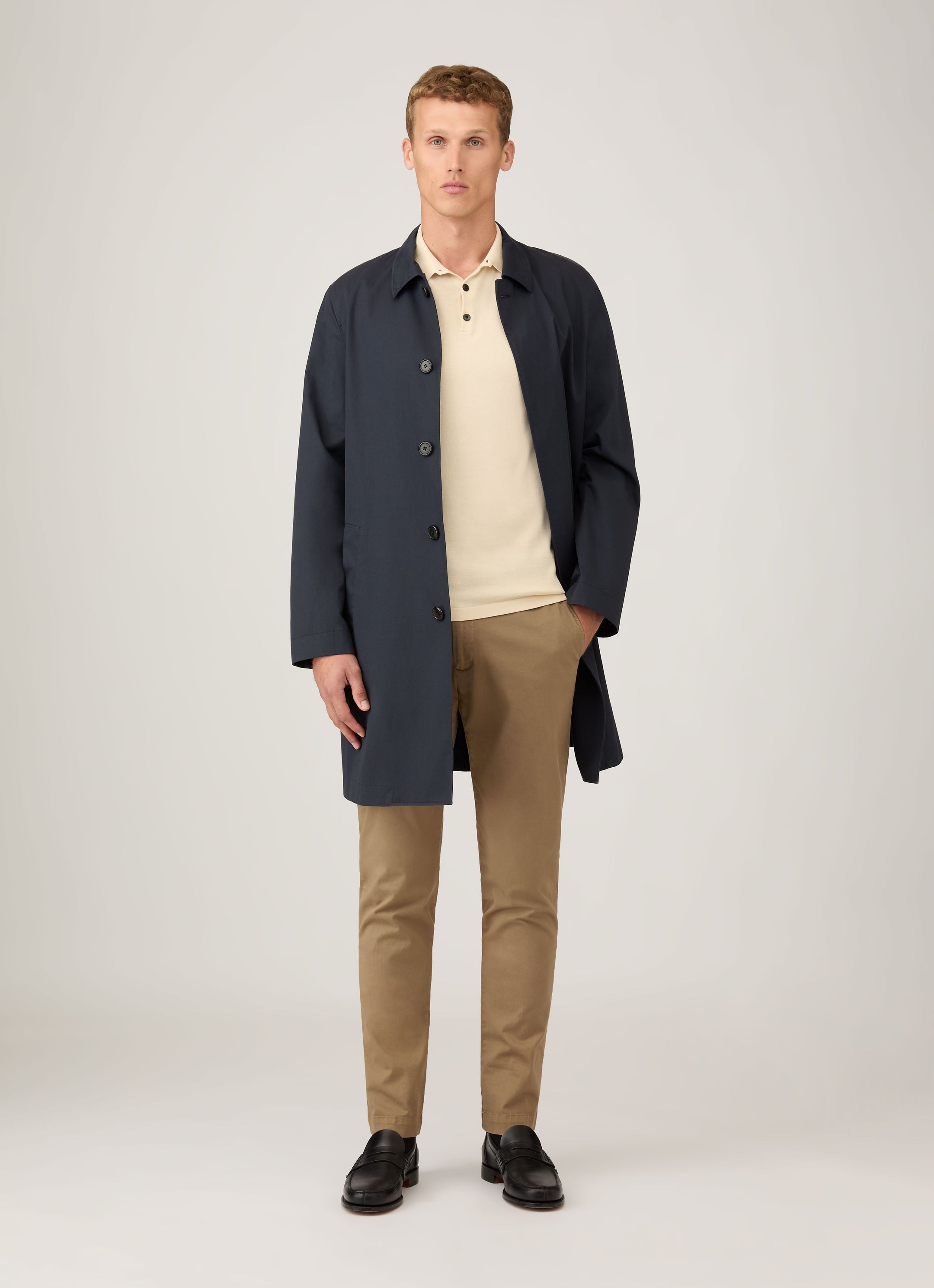 Men's Sea Island Cotton Polo Shirt in Undyed