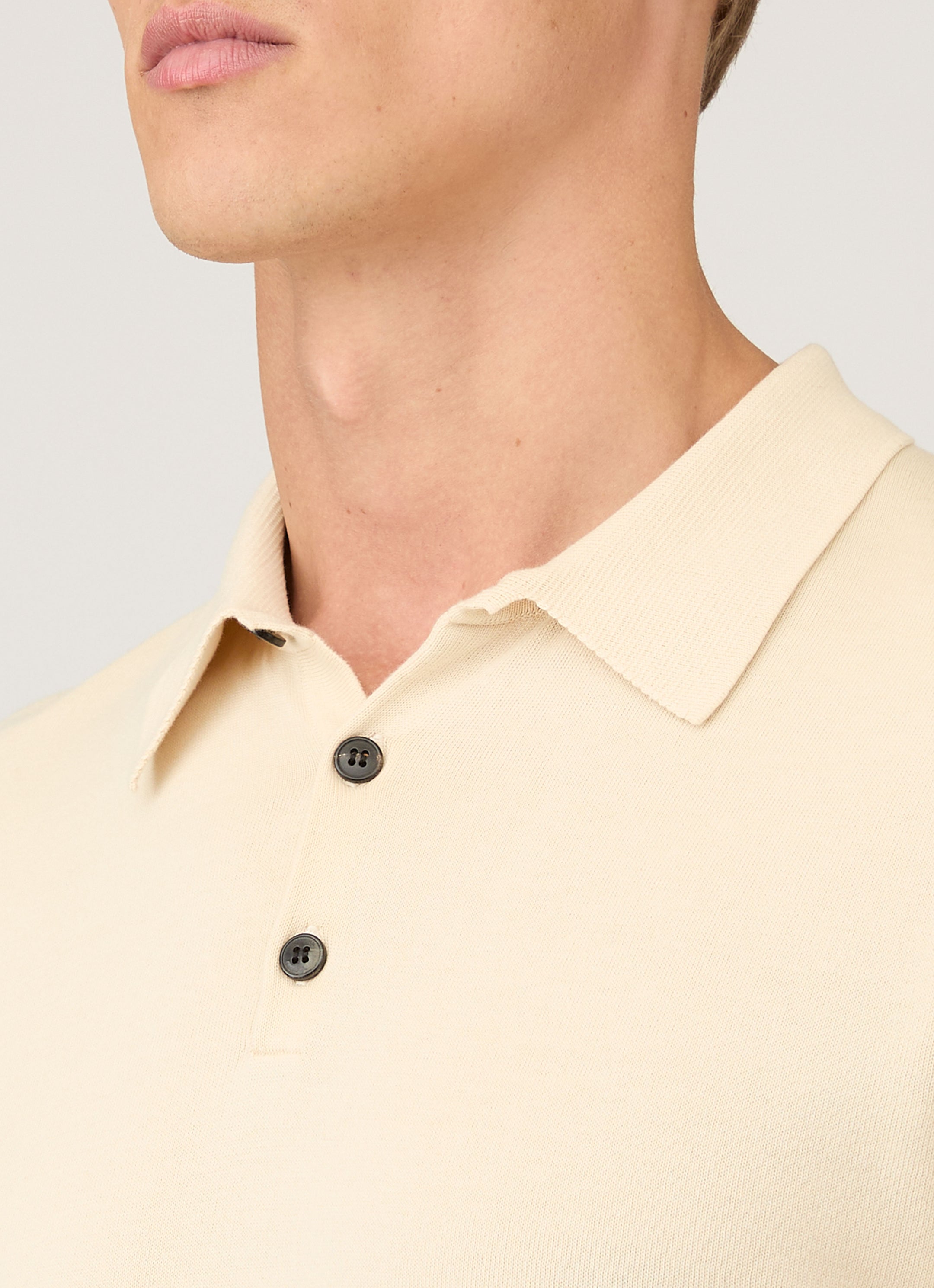 Men's Sea Island Cotton Polo Shirt in Undyed
