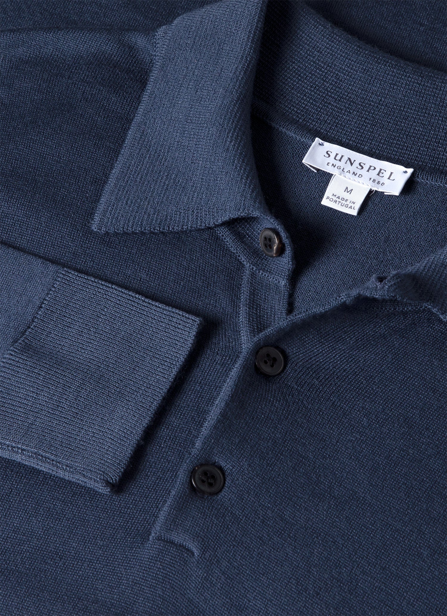 Men's Extra-Fine Merino Polo Shirt in Slate Blue