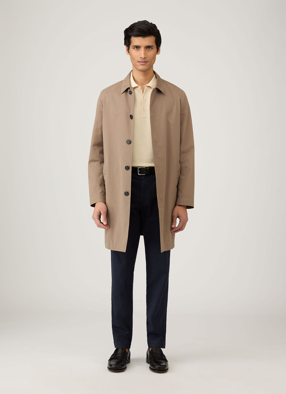 Men's Knit Polo Shirt in Ecru