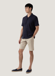Men's Stretch Cotton Twill Chino Shorts in Light Stone