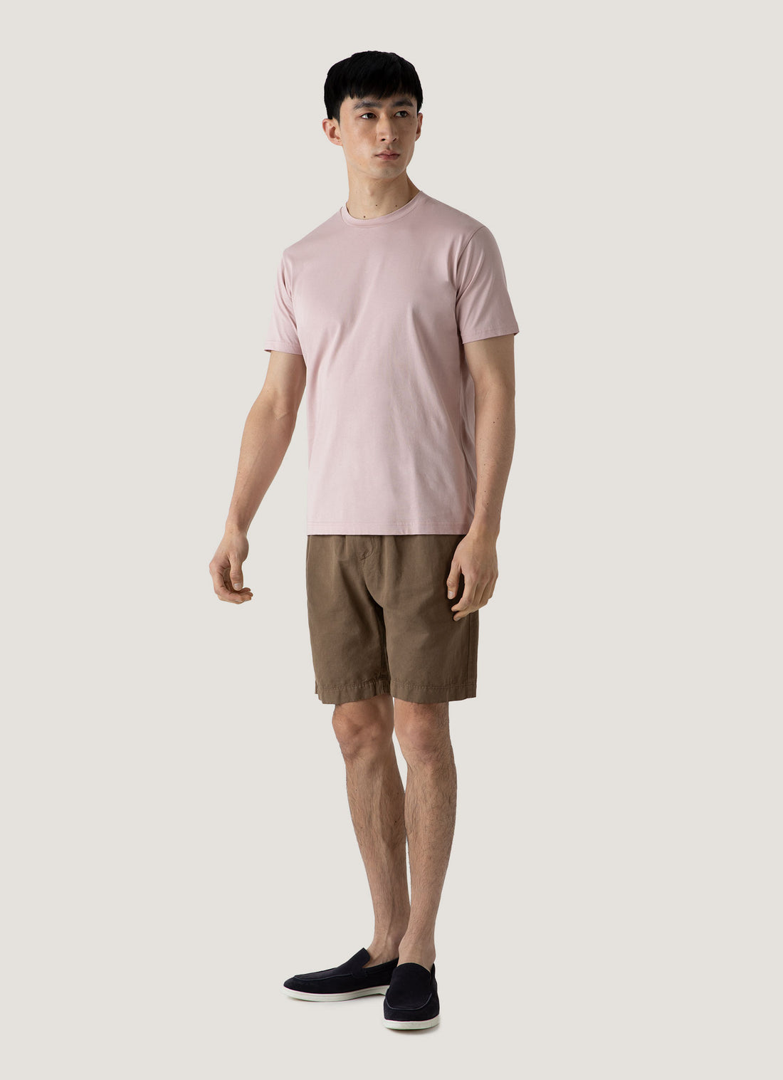 Men's Cotton Linen Drawstring Shorts in Dark Tan
