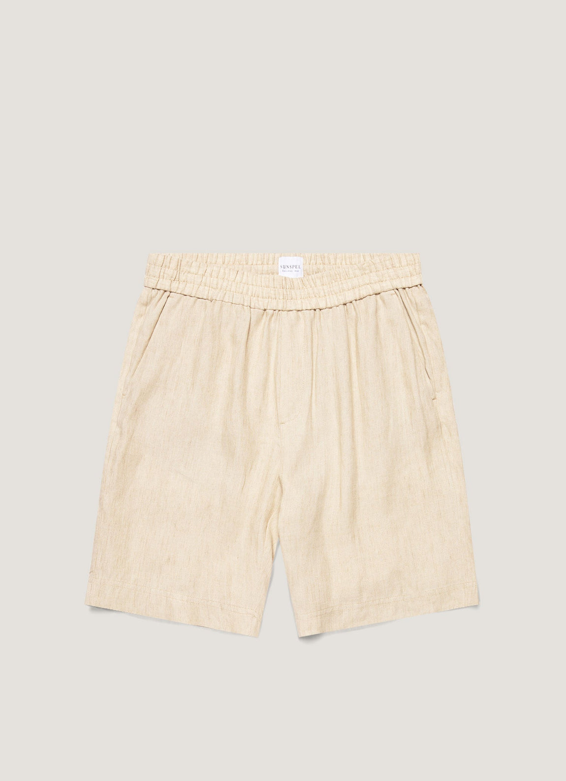 Men's Linen Drawstring Short in Light Sand