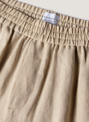 Men's Linen Drawstring Short in Light Sand