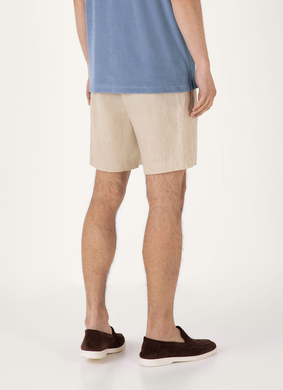Men's Linen Drawstring Short in Light Sand