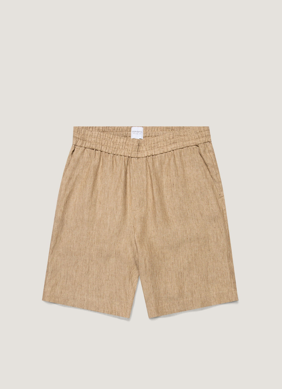 Men's Linen Drawstring Short in Dune Melange
