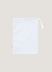 Men's Drawstring Swim Shorts in White/Cool Blue