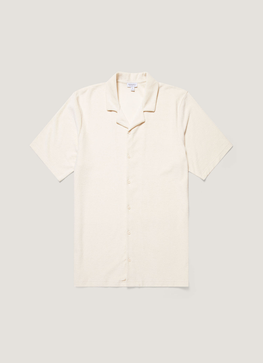 Men's Undyed Towelling Camp Collar Shirt in Undyed
