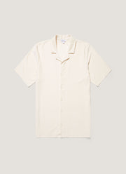 Men's Undyed Towelling Camp Collar Shirt in Undyed