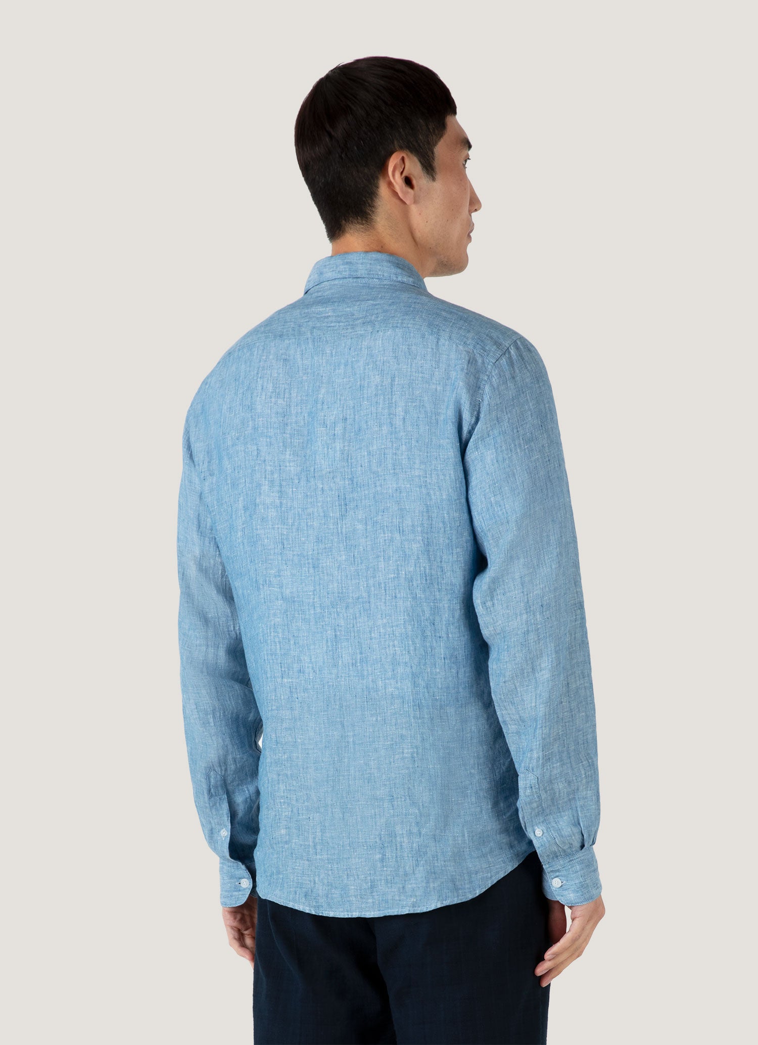 Men's Linen Shirt in Como Blue
