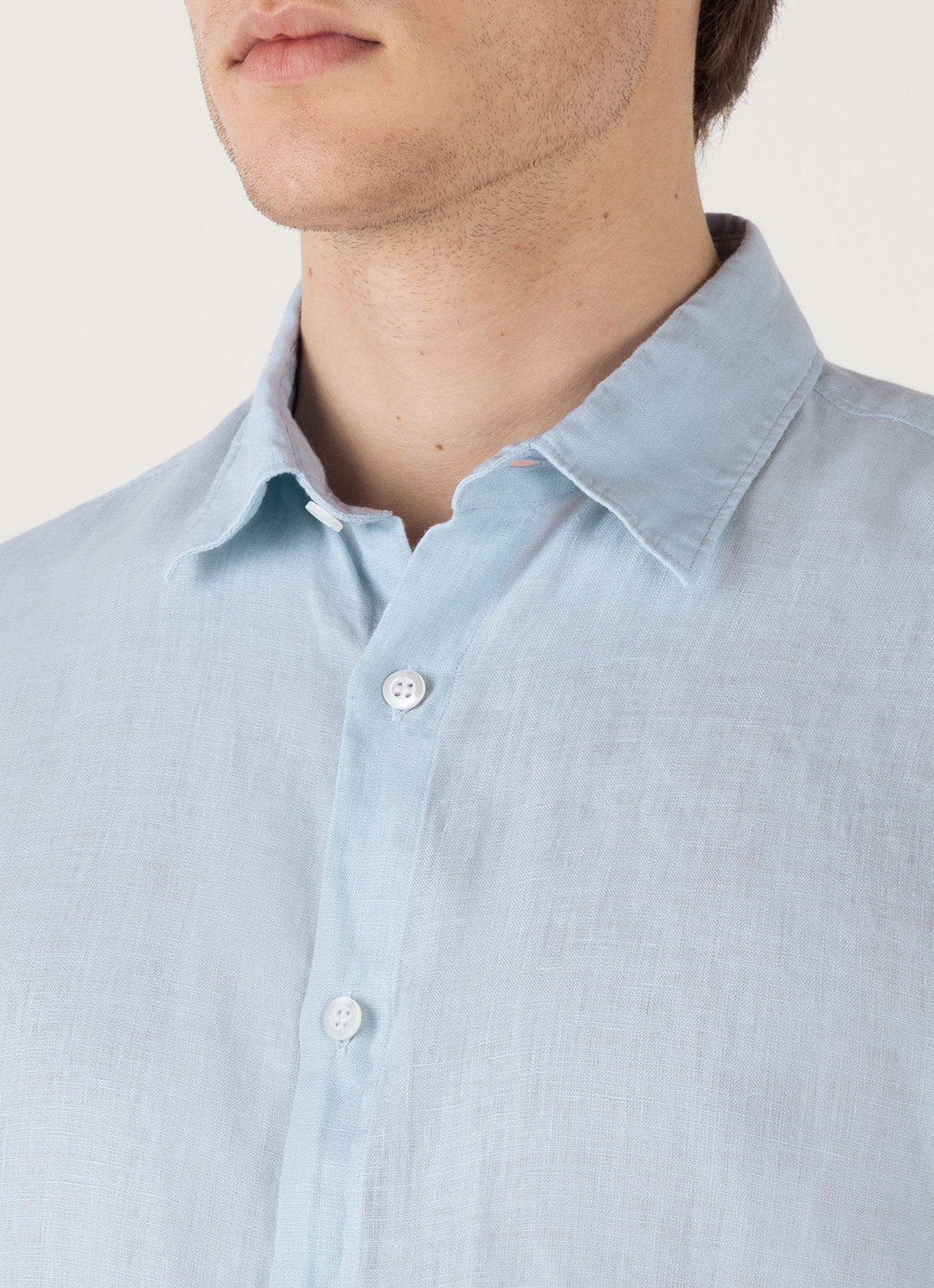 Men's Linen Shirt in Light Blue