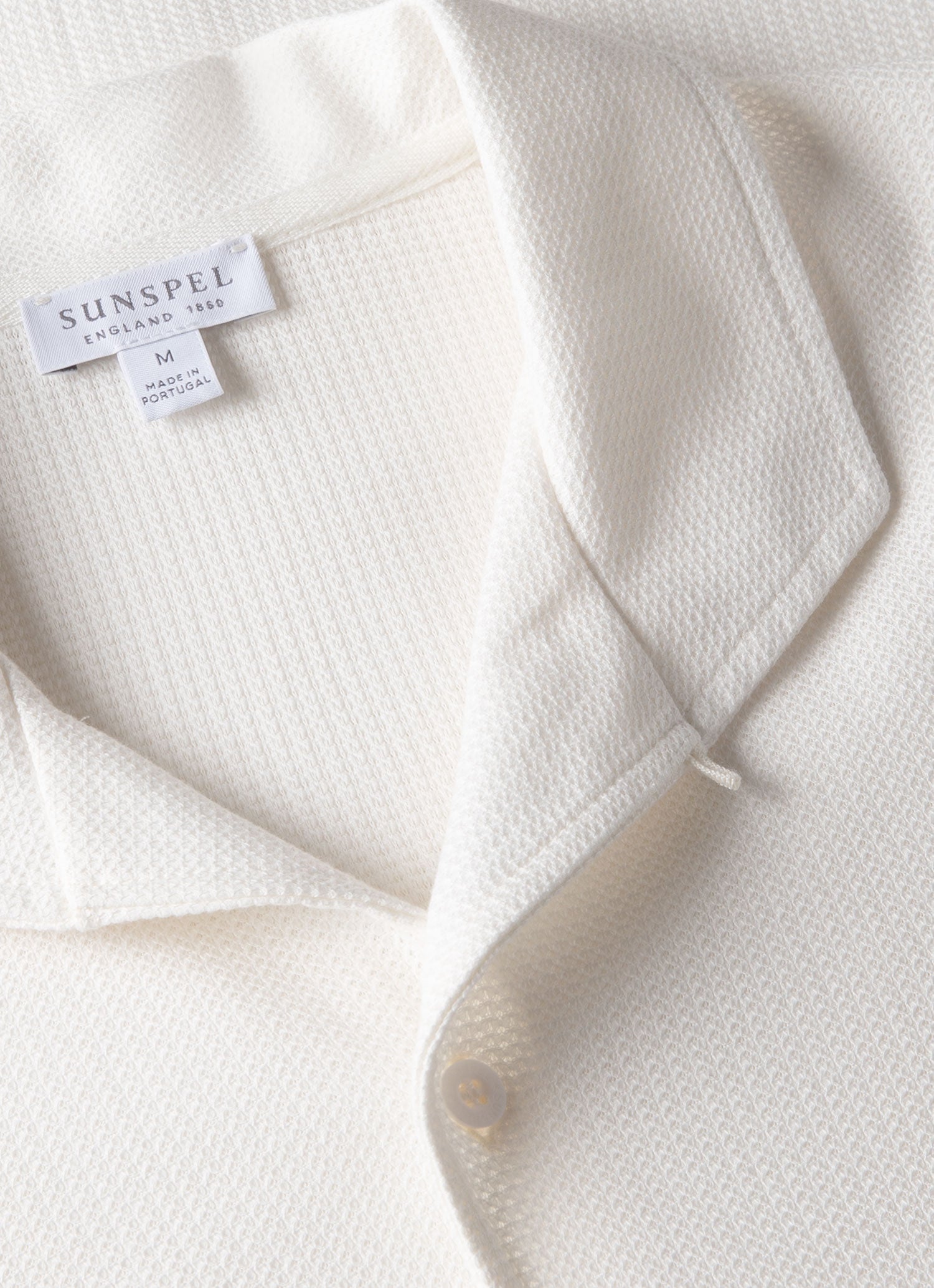 Men's Short Sleeve Textured Jersey Shirt in Ecru