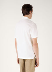 Men's Short Sleeve Textured Jersey Shirt in Ecru