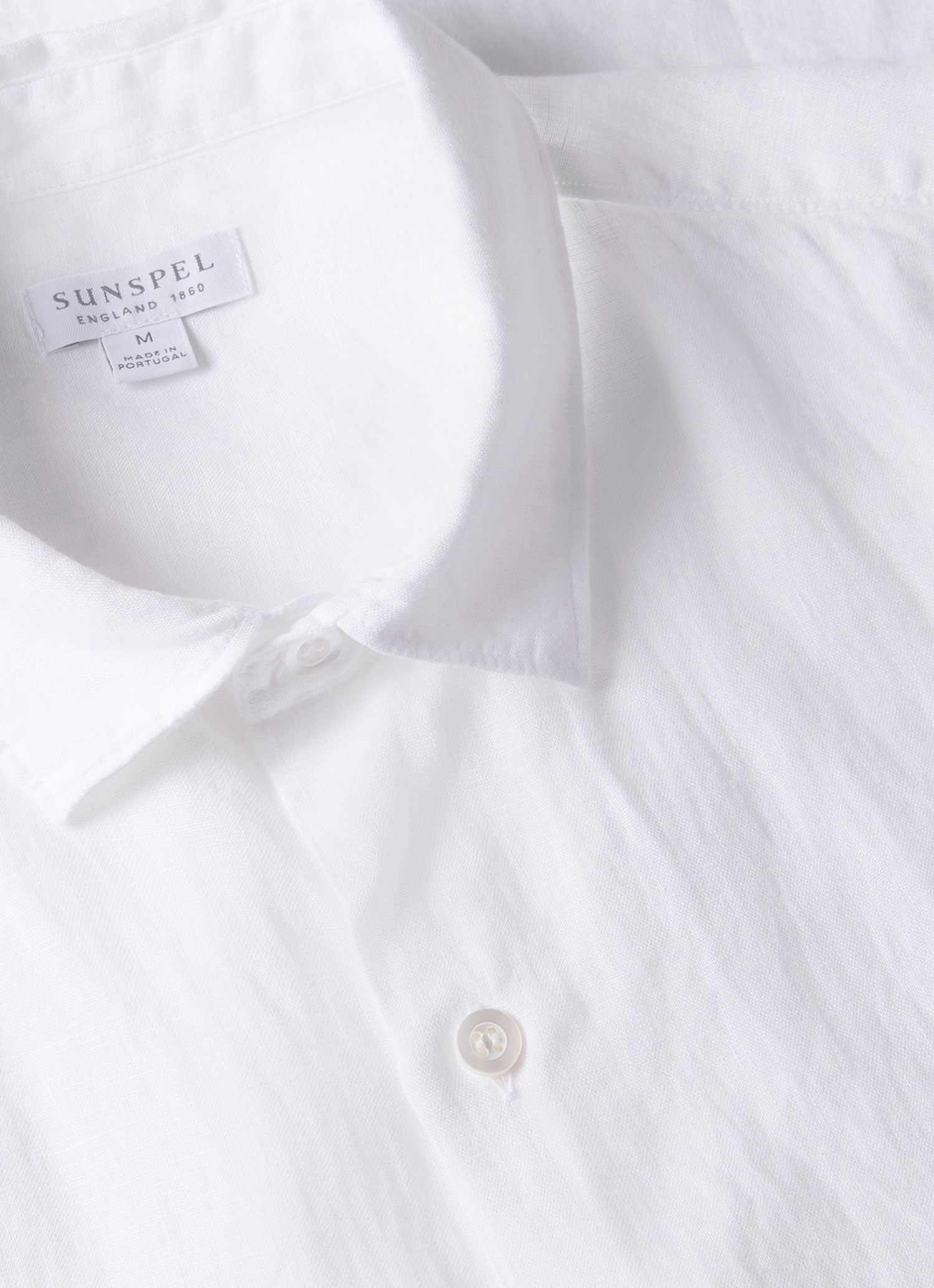 Men's Short Sleeve Linen Shirt in White
