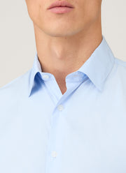 Men's Cotton Stretch Shirt in Light Blue