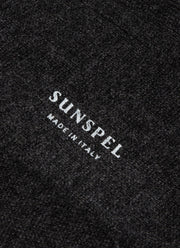 Men's Cashmere Ribbed Socks in Charcoal Melange